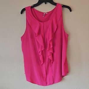 XL Pink Ruffle Elle‎ Tank
